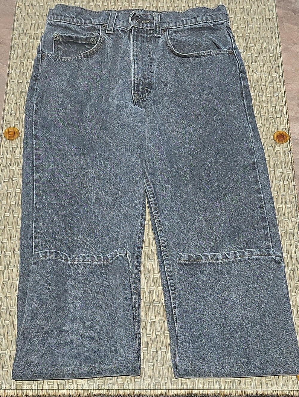 Levi's Men's 505 Black Dark Wash Denim Jeans Straight Regular Mid Rise 5-Pkt